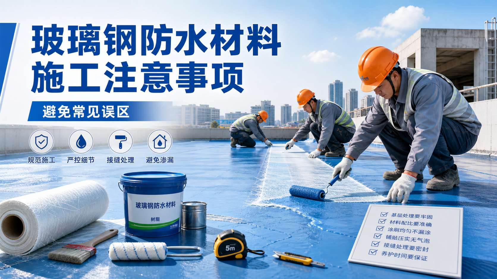 玻璃钢防水材料施工注意事项，避免常见误区 喀什 版